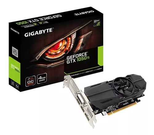 tarjeta gráfica GTX 1050 Ti 4GB, de la marca Nvidia, modelo de Gigabyte