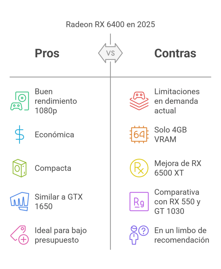 Pros y contras de la placa de video RX 6400