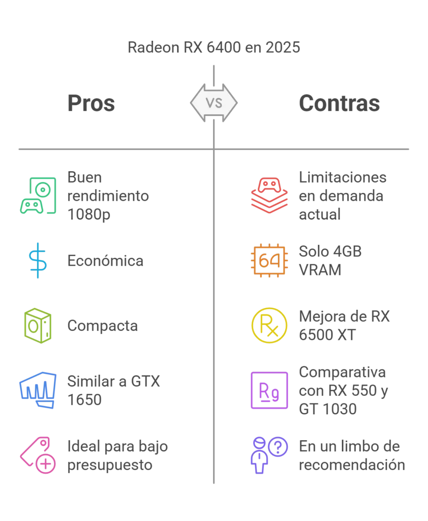 Pros y contras de la placa de video RX 6400