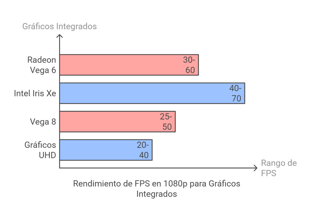 Cuantos FPS llegan diferentes CPUs comparado con AMD Ryzen 5 4500U